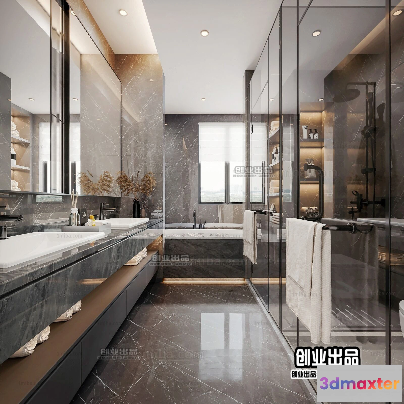 1374652 - Bathroom - Modern Style Interior 3D Scenes - 016 3D Max
