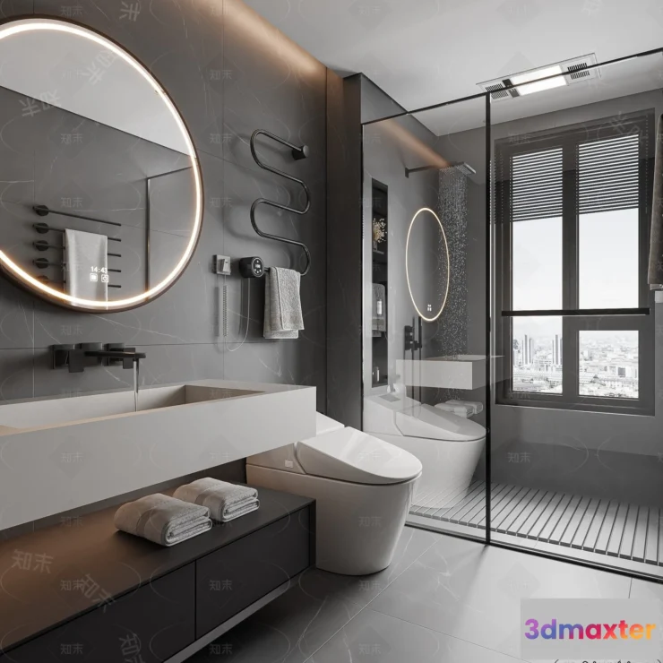 1375006 - Bathroom - WC - Restroom - 3D Interior Scene - Modern Style - 003 3D Max