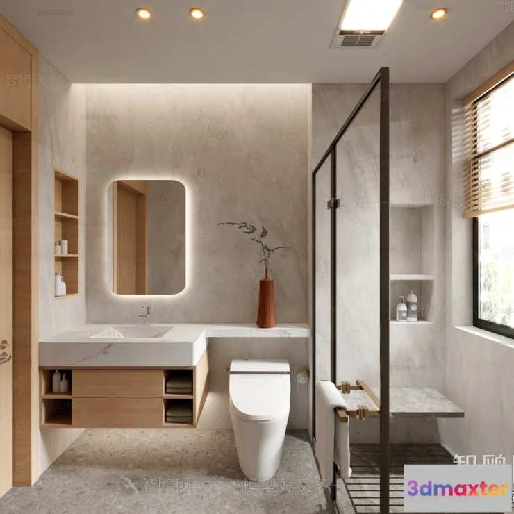 1375877 - Bathroom - WC - Restroom - 3D Interior Scene - Modern Style - 017 3D Max