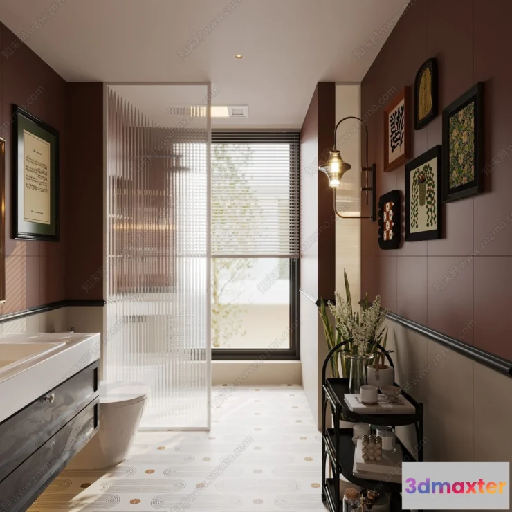 1376539 - Bathroom - WC - Restroom - 3D Interior Scene - Modern Style - 028 3D Max