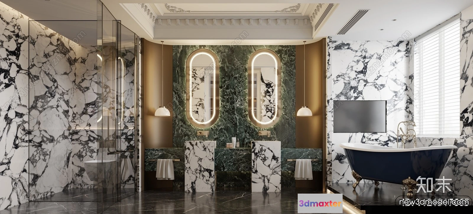 1376673 - Bathroom - WC - Restroom - 3D Interior Scene - Modern Style - 030 3D Max