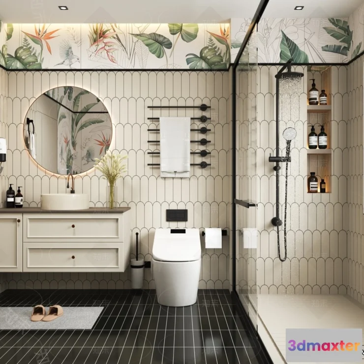 1376861 - Bathroom - WC - Restroom - 3D Interior Scene - Modern Style - 033 3D Max