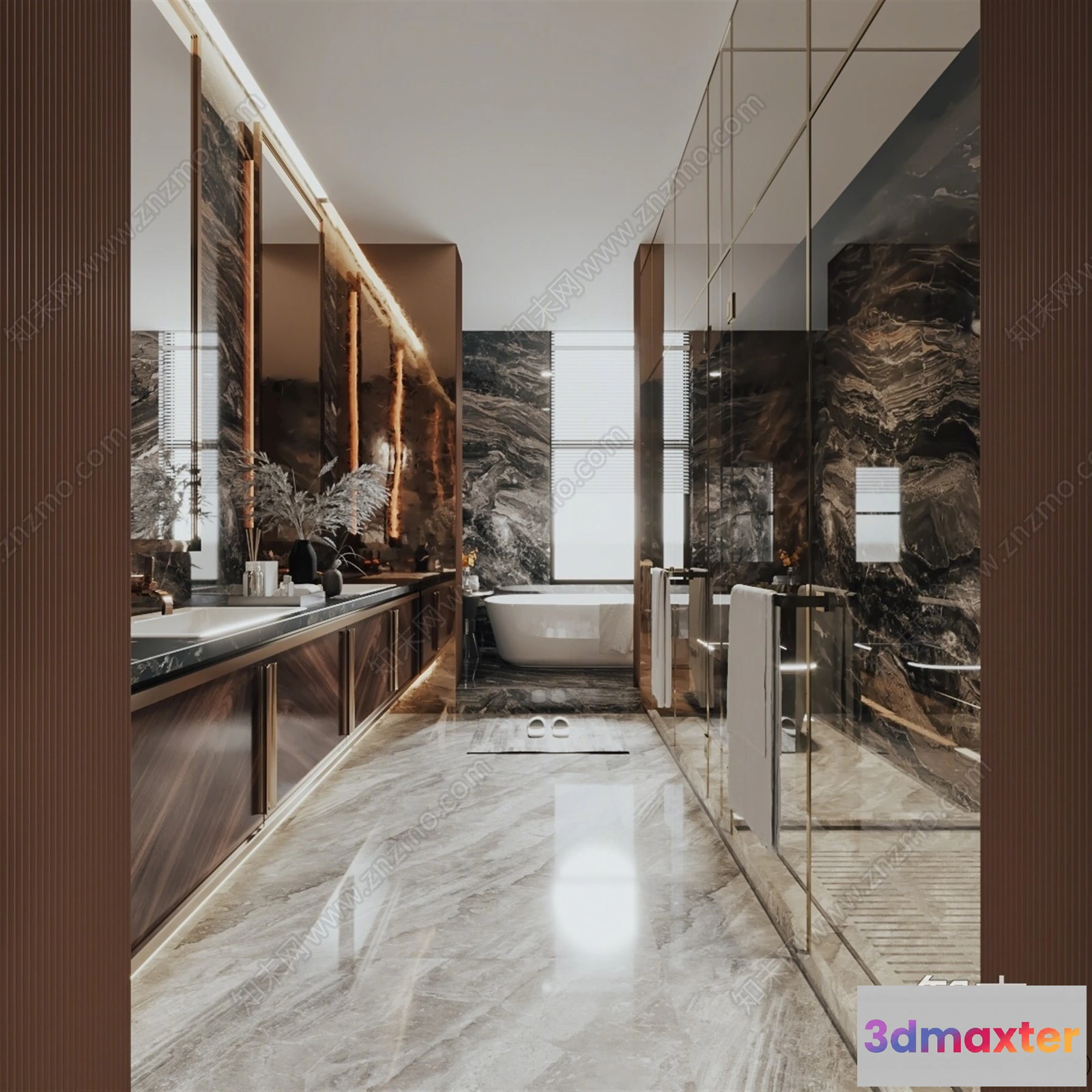 1377255 - Bathroom - WC - Restroom - 3D Interior Scene - Modern Style - 039 3D Max