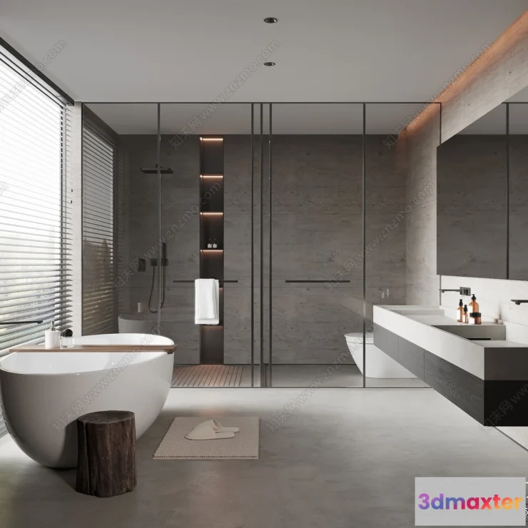 1377517 - Bathroom - WC - Restroom - 3D Interior Scene - Modern Style - 043 3D Max