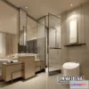 1377629 - Bathroom 3D Interior Scene - Japanese Style - 003 3D Max