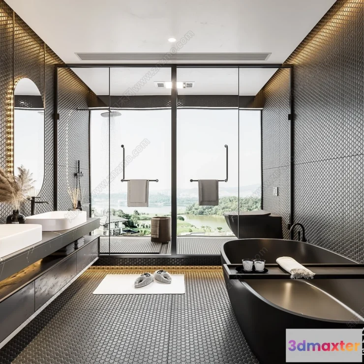 1377659 - Bathroom - WC - Restroom - 3D Interior Scene - Modern Style - 045 3D Max