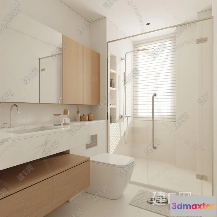 1377845 - Bathroom - WC - Restroom - 3D Interior Scene - Modern Style - 048 3D Max