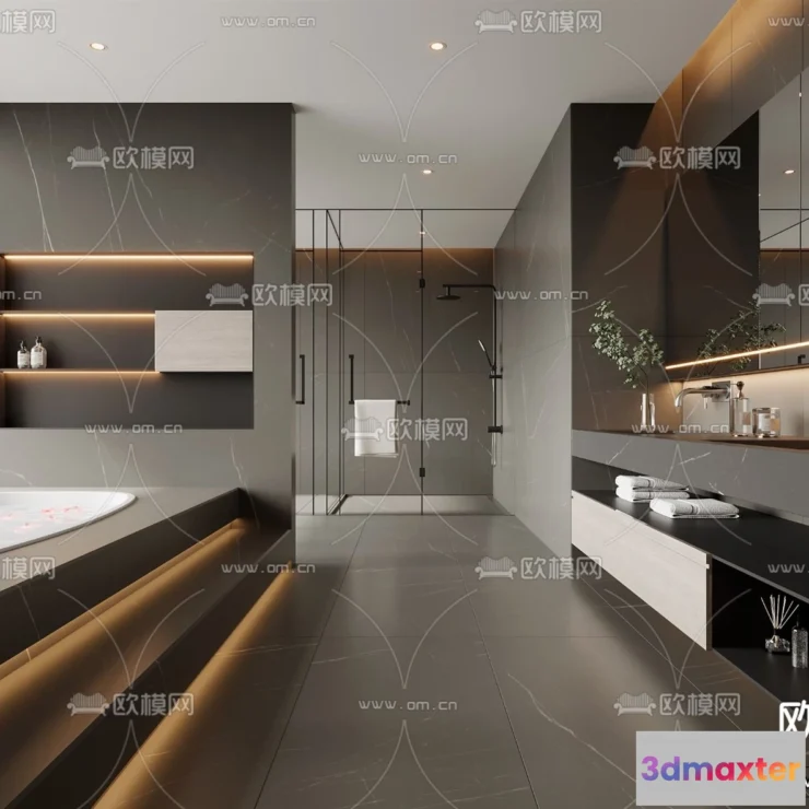 1377907 - Bathroom - WC - Restroom - 3D Interior Scene - Modern Style - 049 3D Max