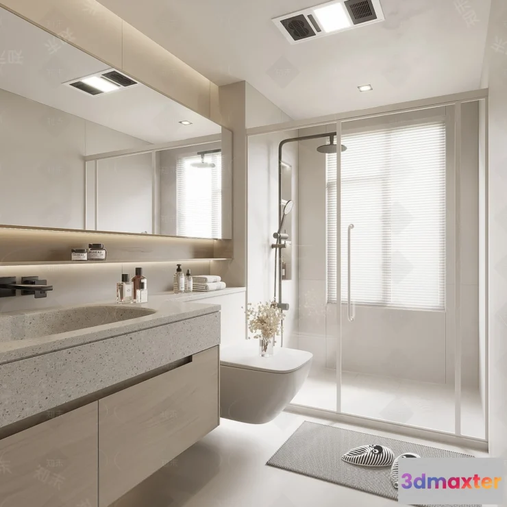 1378434 - Bathroom - WC - Restroom - 3D Interior Scene - Modern Style - 057 3D Max