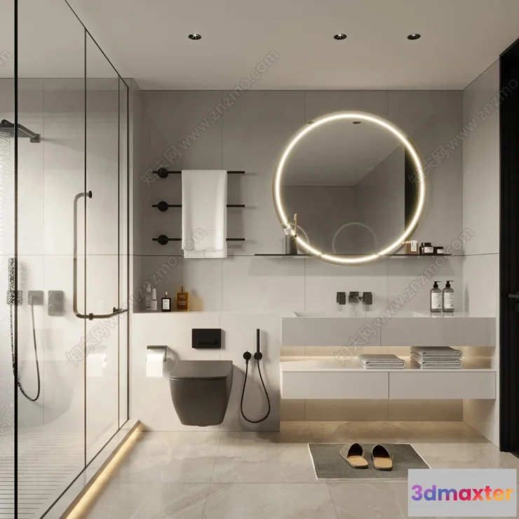 1378741 - Bathroom - WC - Restroom - 3D Interior Scene - Modern Style - 062 3D Max