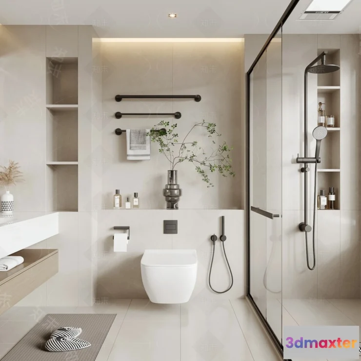 1379261 - Bathroom - WC - Restroom - 3D Interior Scene - Modern Style - 070 3D Max