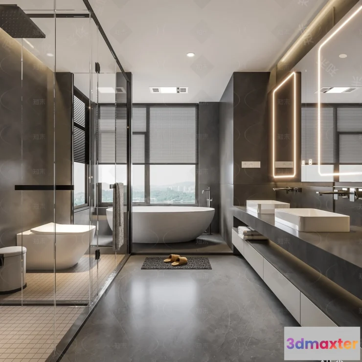 1379464 - Bathroom - WC - Restroom - 3D Interior Scene - Modern Style - 073 3D Max