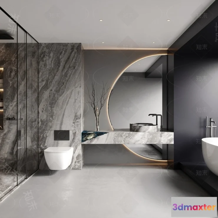 1379873 - Bathroom - WC - Restroom - 3D Interior Scene - Modern Style - 079 3D Max