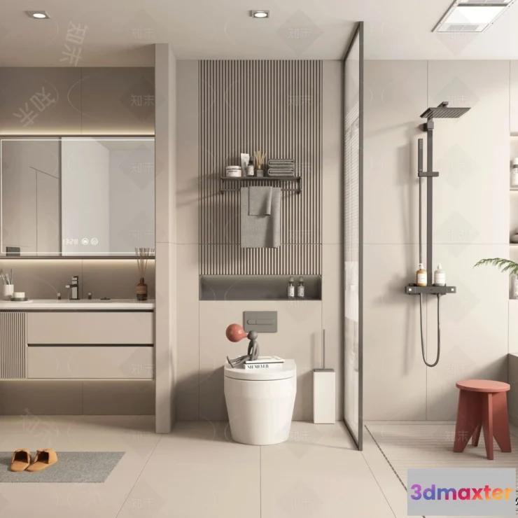 1380329 - Bathroom - WC - Restroom - 3D Interior Scene - Modern Style - 086 3D Max