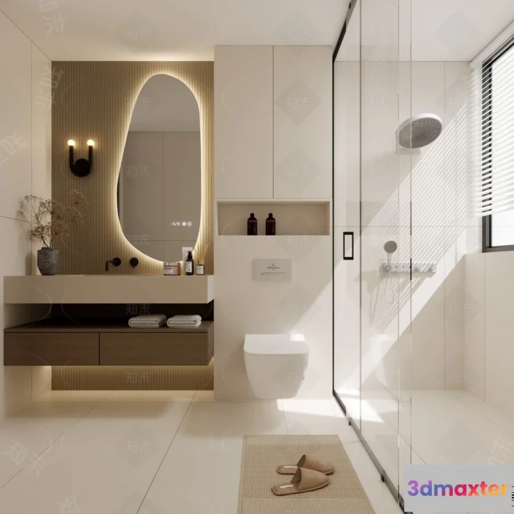 1380518 - Bathroom - WC - Restroom - 3D Interior Scene - Modern Style - 089 3D Max