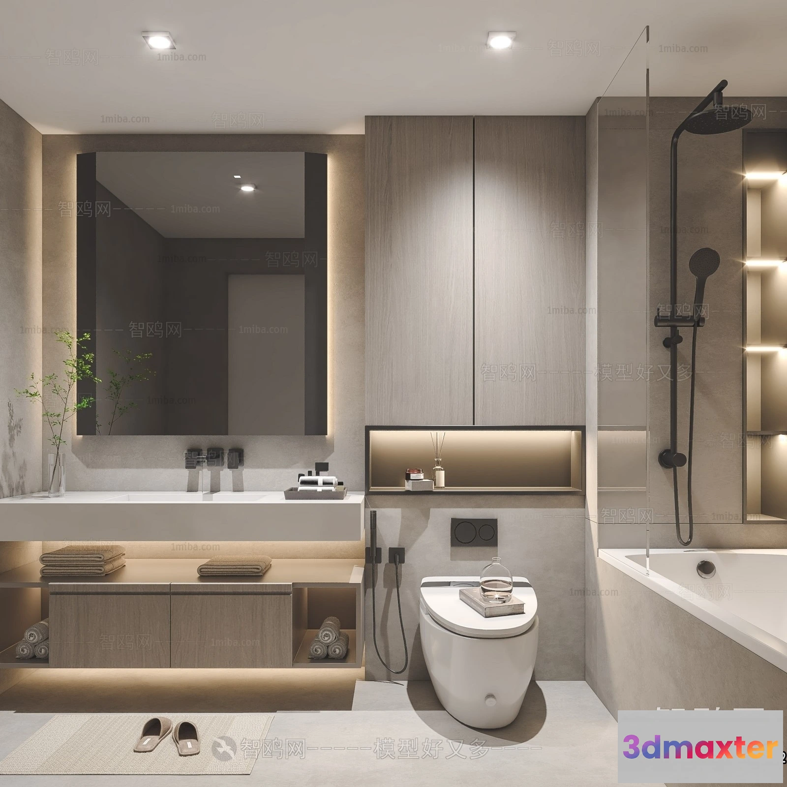 1381913 - Bathroom - Toilet - WC - RestRoom - 3D Interior Scene - 293 3D Max