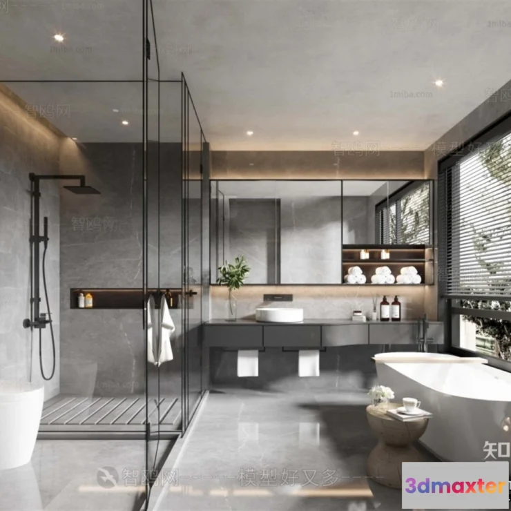 1381979 - Bathroom - Toilet - WC - RestRoom - 3D Interior Scene - 294 3D Max