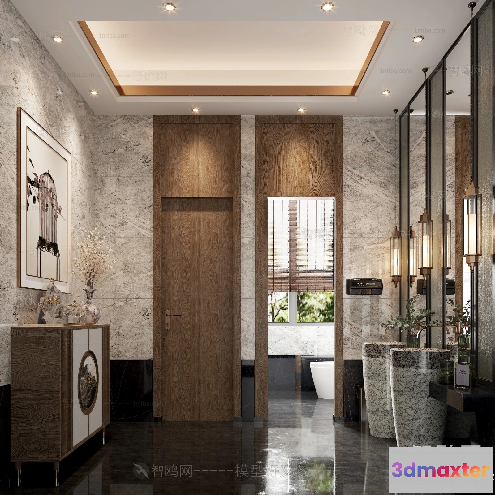 1382517 - Bathroom - Toilet - WC - RestRoom - 3D Interior Scene - 302 3D Max