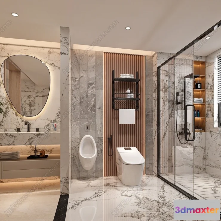 1382575 - Bathroom - WC - Restroom - 3D Interior Scene - Modern Style - 120 3D Max