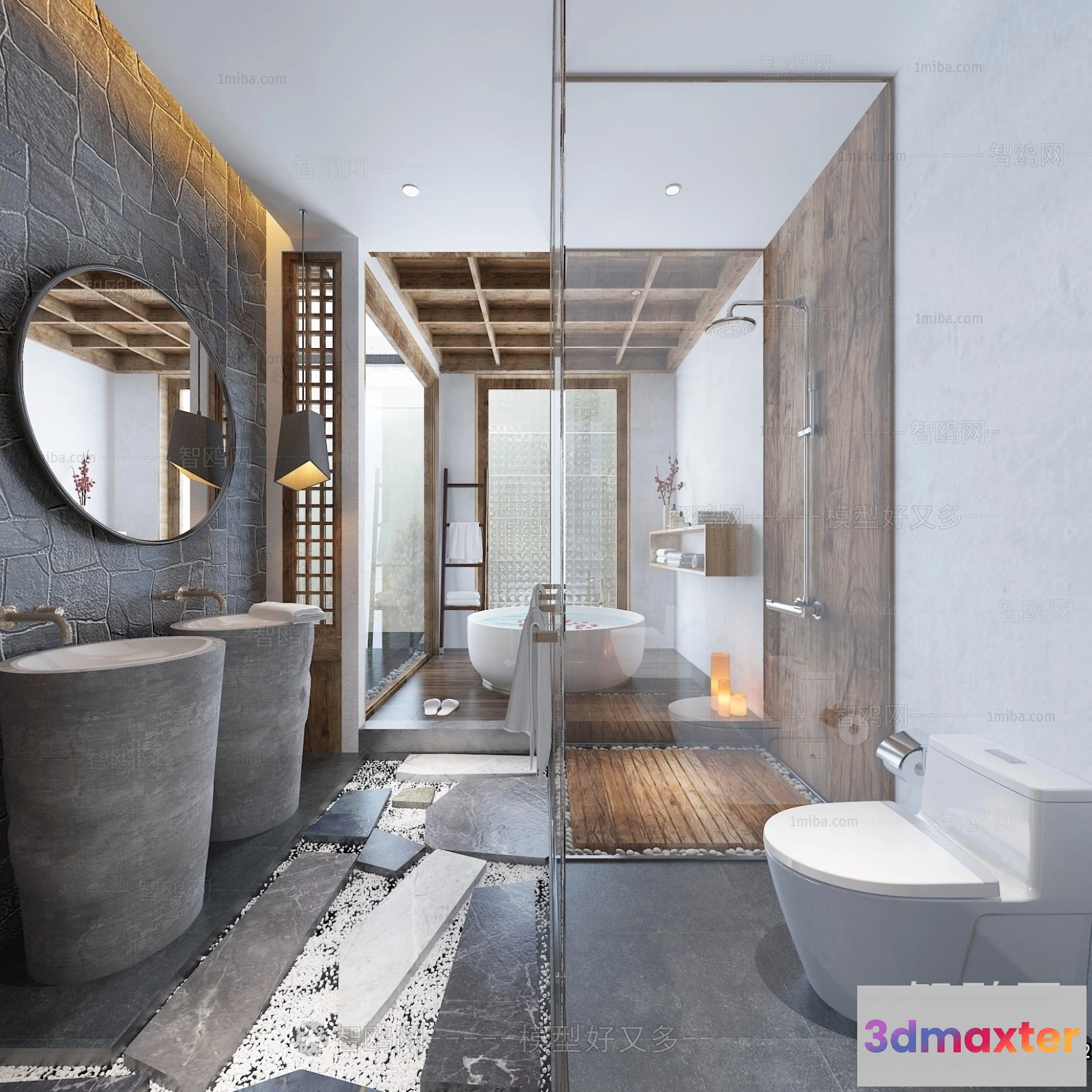 1382707 - Bathroom - Toilet - WC - RestRoom - 3D Interior Scene - 305 3D Max