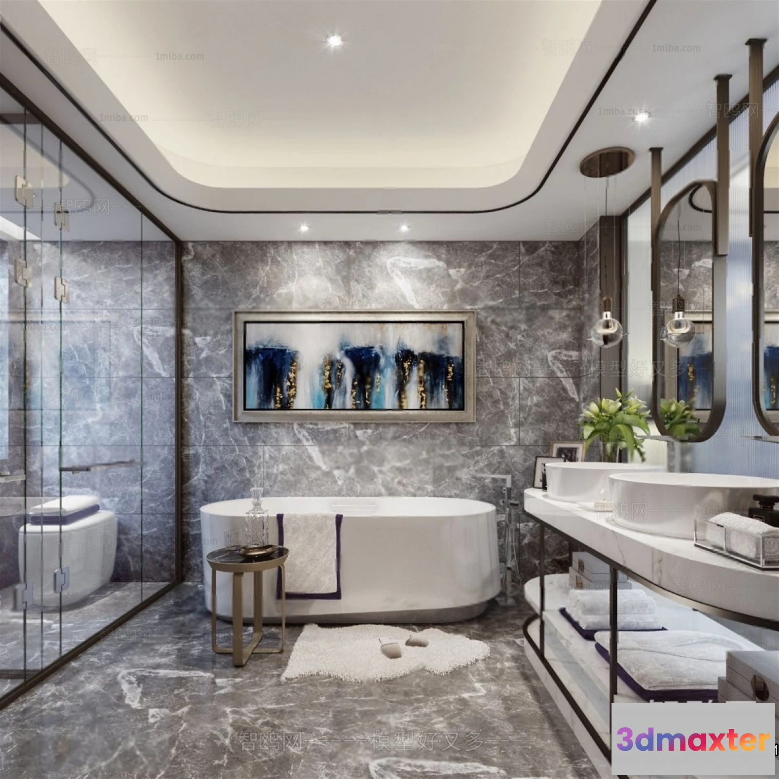 1383048 - Bathroom - Toilet - WC - RestRoom - 3D Interior Scene - 021 3D Max