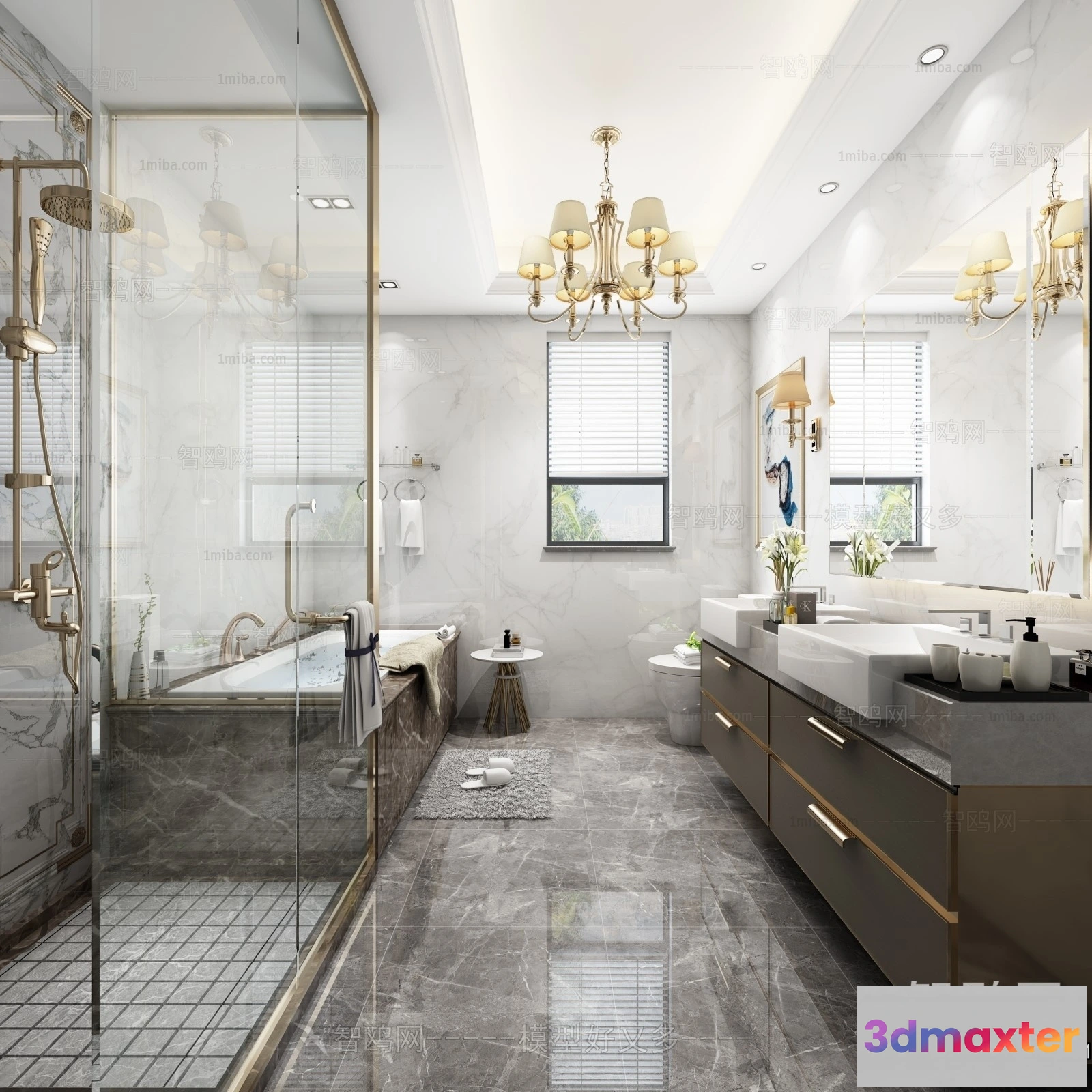 1383175 - Bathroom - Toilet - WC - RestRoom - 3D Interior Scene - 023 3D Max