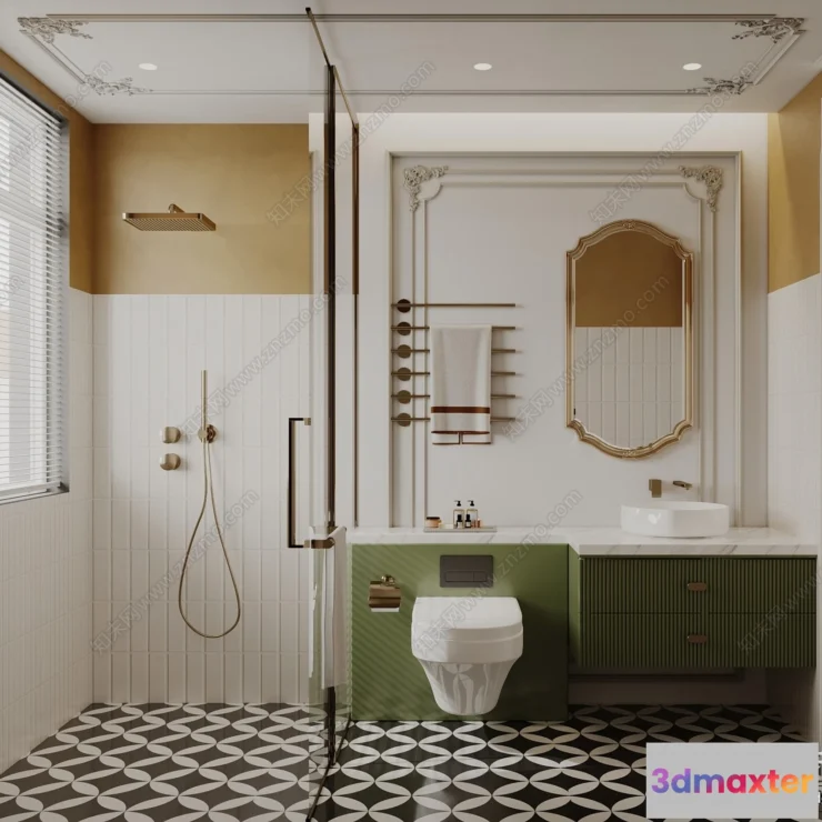 1383239 - Bathroom - WC - Restroom - 3D Interior Scene - Modern Style - 130 3D Max
