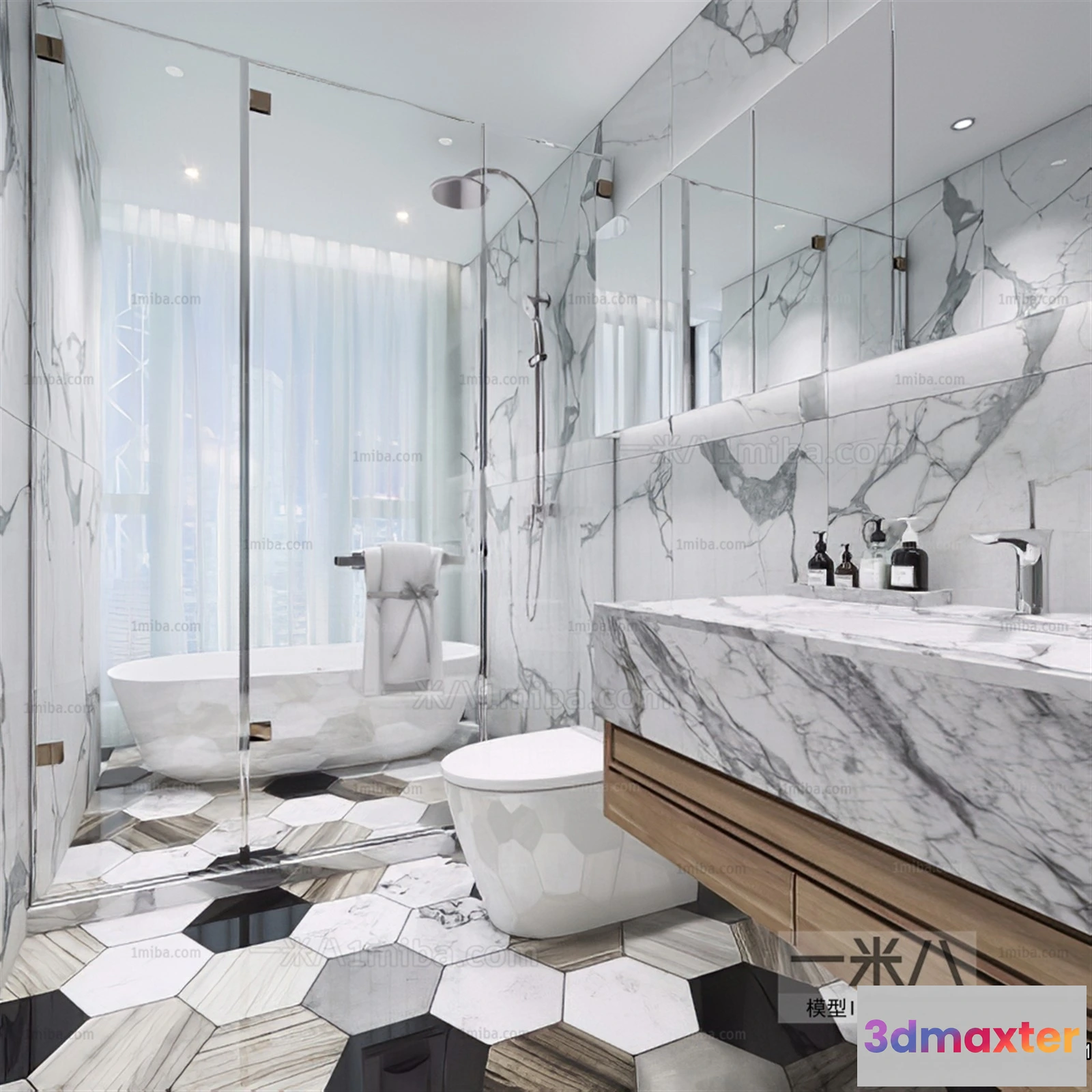 1383303 - Bathroom - Toilet - WC - RestRoom - 3D Interior Scene - 025 3D Max