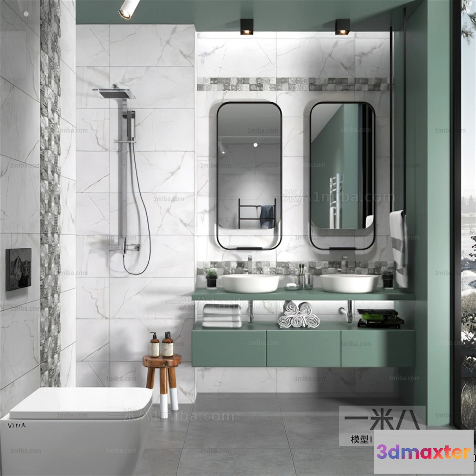 1383371 - Bathroom - Toilet - WC - RestRoom - 3D Interior Scene - 026 3D Max