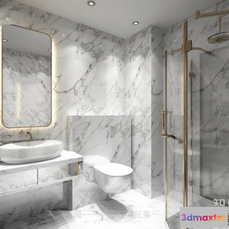 1383759 - Bathroom - Toilet - WC - RestRoom - 3D Interior Scene - 032 3D Max