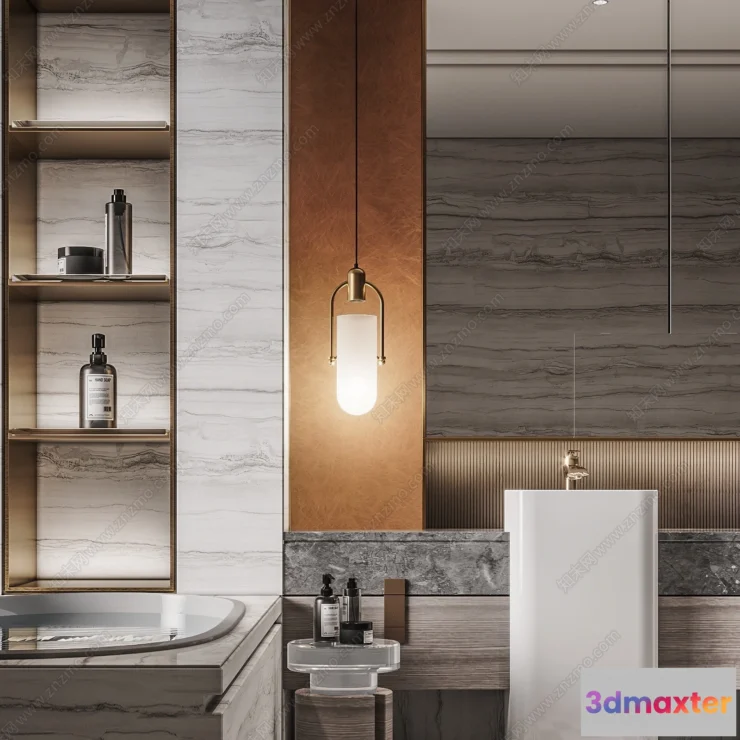 1384324 - Bathroom - WC - Restroom - 3D Interior Scene - Modern Style - 147 3D Max