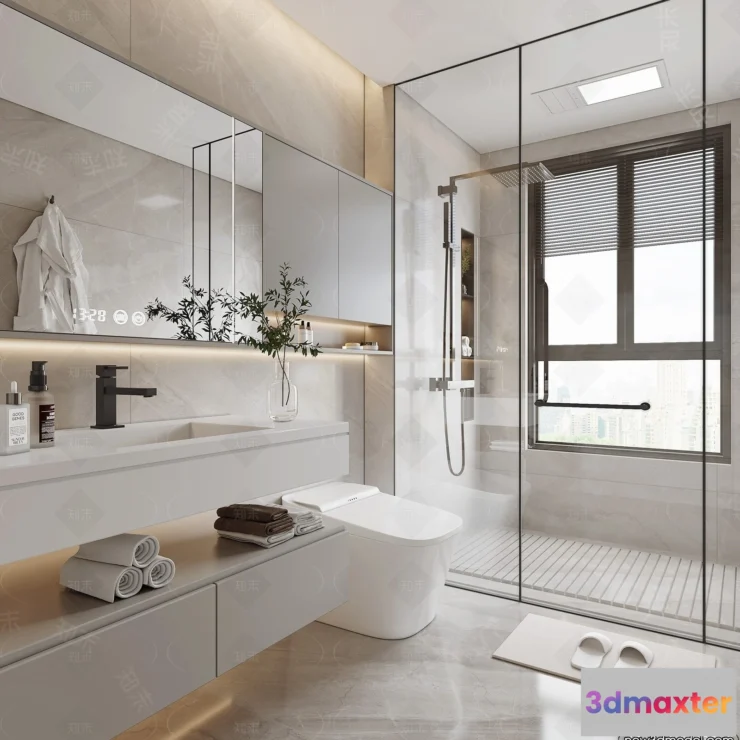 1384455 - Bathroom - WC - Restroom - 3D Interior Scene - Modern Style - 149 3D Max