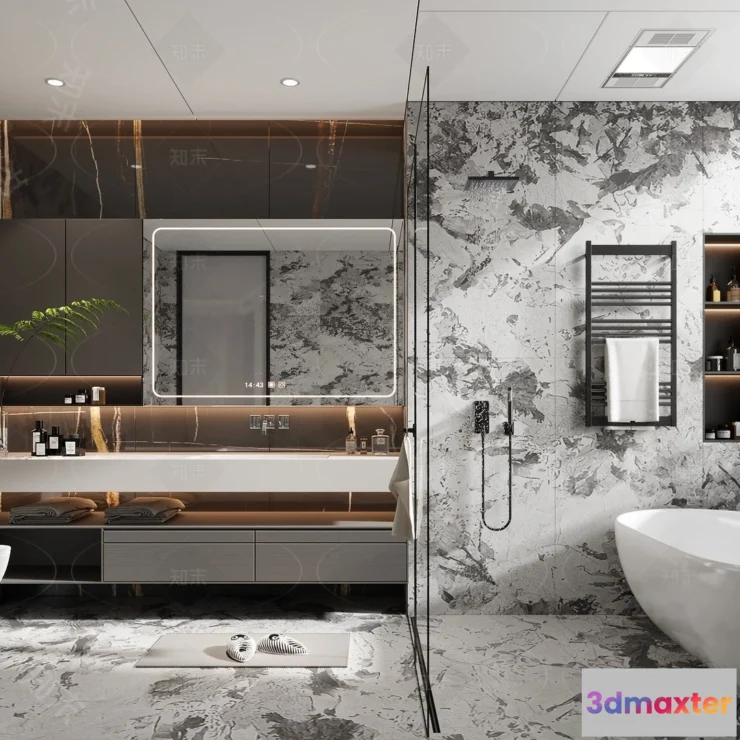1384593 - Bathroom - WC - Restroom - 3D Interior Scene - Modern Style - 151 3D Max