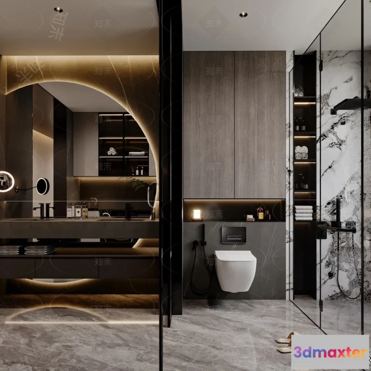 1384656 - Bathroom - WC - Restroom - 3D Interior Scene - Modern Style - 152 3D Max