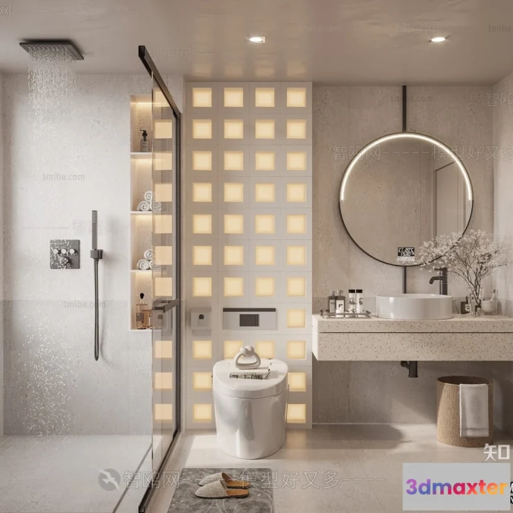 1385389 - Bathroom - Modern Style Interior 3D Scenes - 3D Model - 001 3D Max
