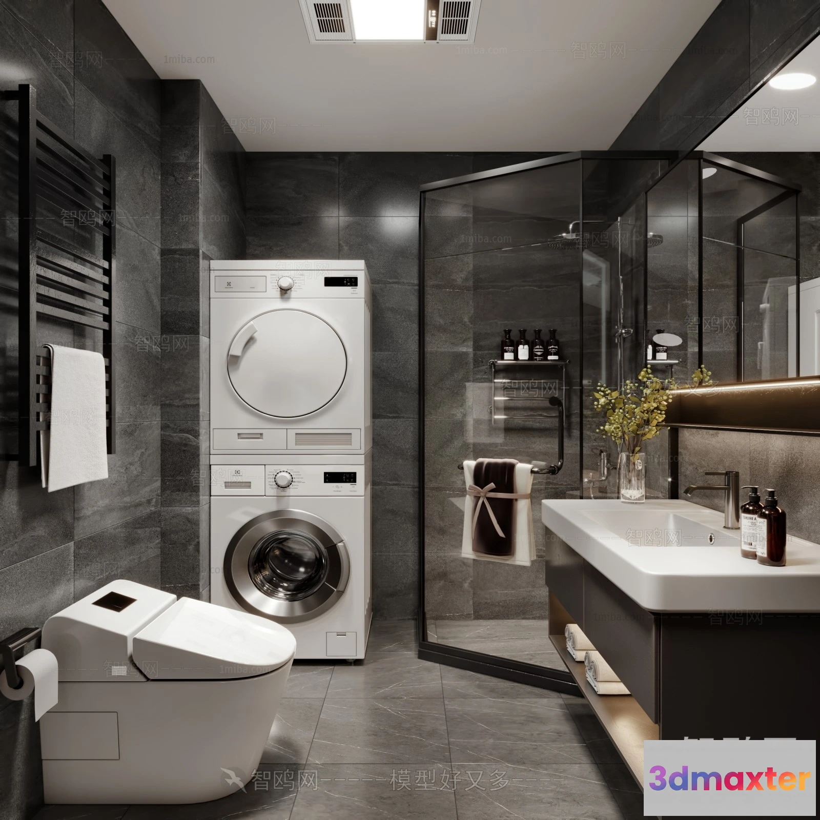 1385516 - Bathroom - Modern Style Interior 3D Scenes - 3D Model - 003 3D Max