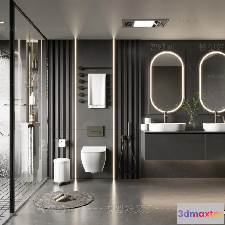 1385656 - Bathroom - Modern Style Interior 3D Scenes - 3D Model - 005 3D Max