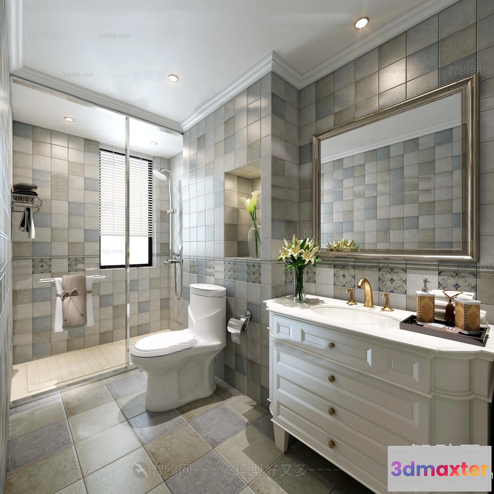 1385764 - Bathroom - Toilet - WC - RestRoom - 3D Interior Scene - 062 3D Max