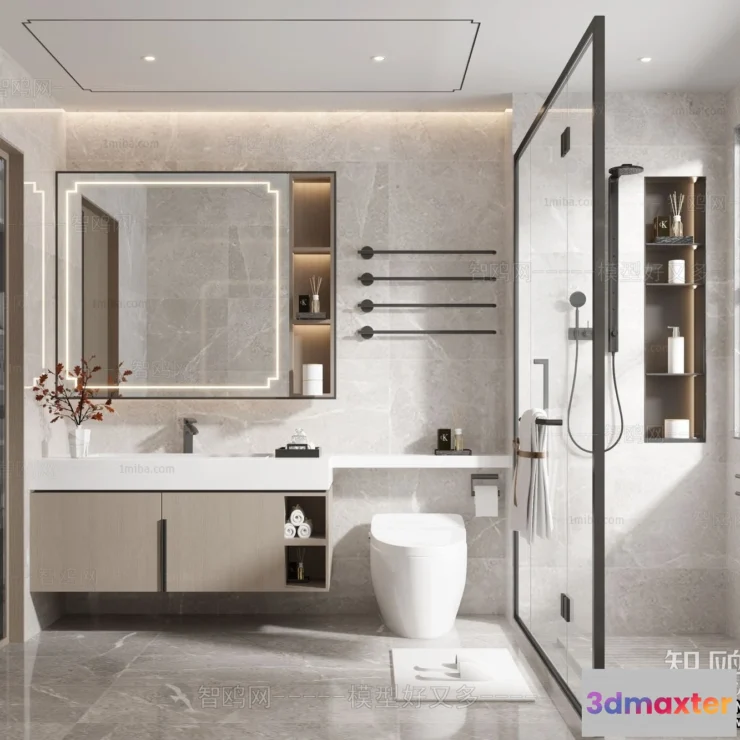 1385804 - Bathroom - Modern Style Interior 3D Scenes - 3D Model - 007 3D Max
