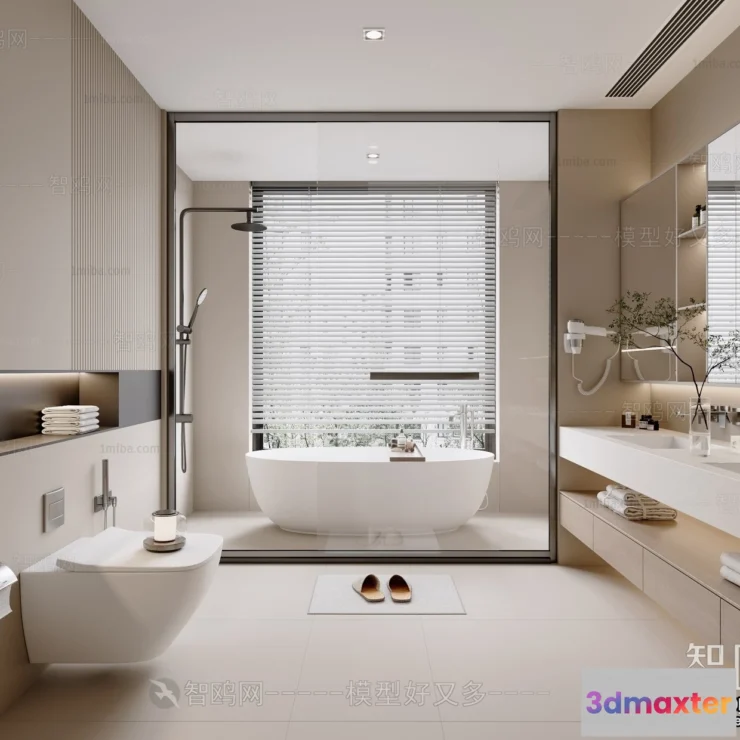 1386539 - Bathroom - Modern Style Interior 3D Scenes - 3D Model - 018 3D Max
