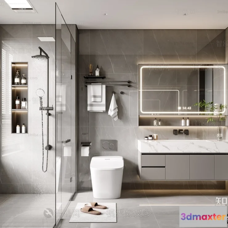 1386606 - Bathroom - Modern Style Interior 3D Scenes - 3D Model - 019 3D Max