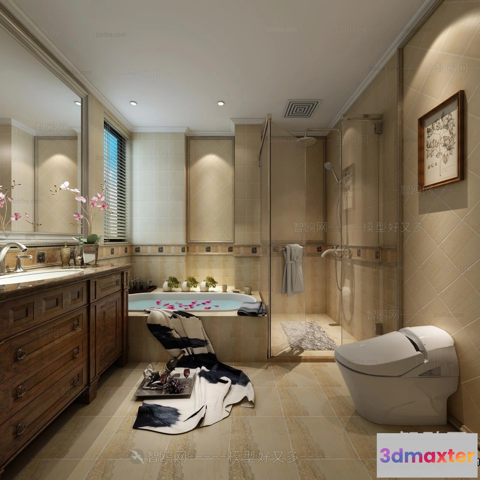 1386668 - Bathroom - Toilet - WC - RestRoom - 3D Interior Scene - 075 3D Max