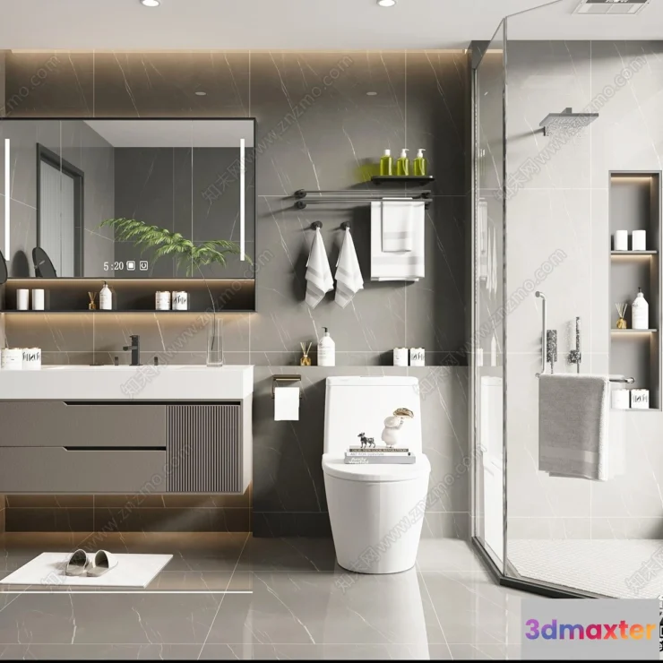 1386670 - Bathroom - Modern Style Interior 3D Scenes - 3D Model - 020 3D Max