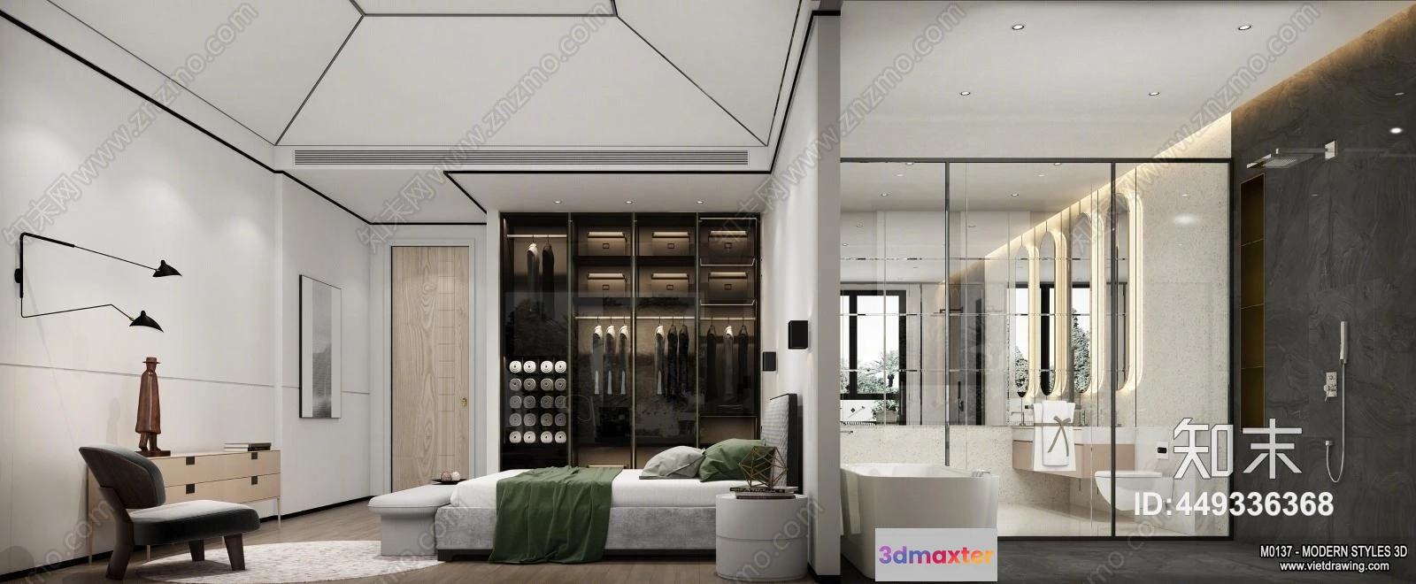 1386798 - Bathroom - Modern Style Interior 3D Scenes - 3D Model - 022 3D Max