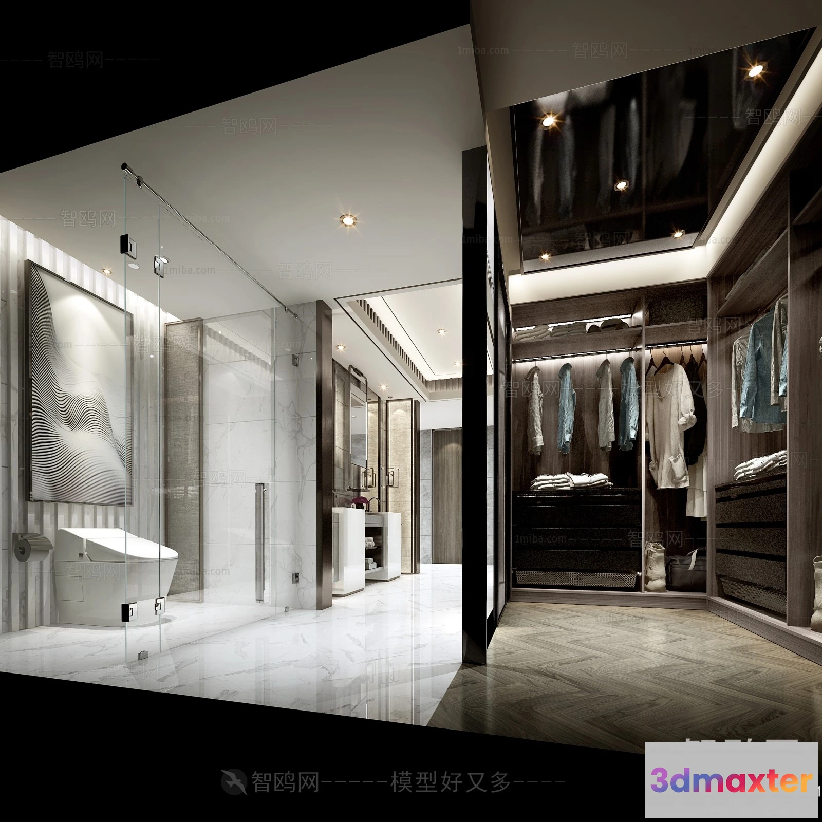 1386938 - Bathroom - Toilet - WC - RestRoom - 3D Interior Scene - 079 3D Max