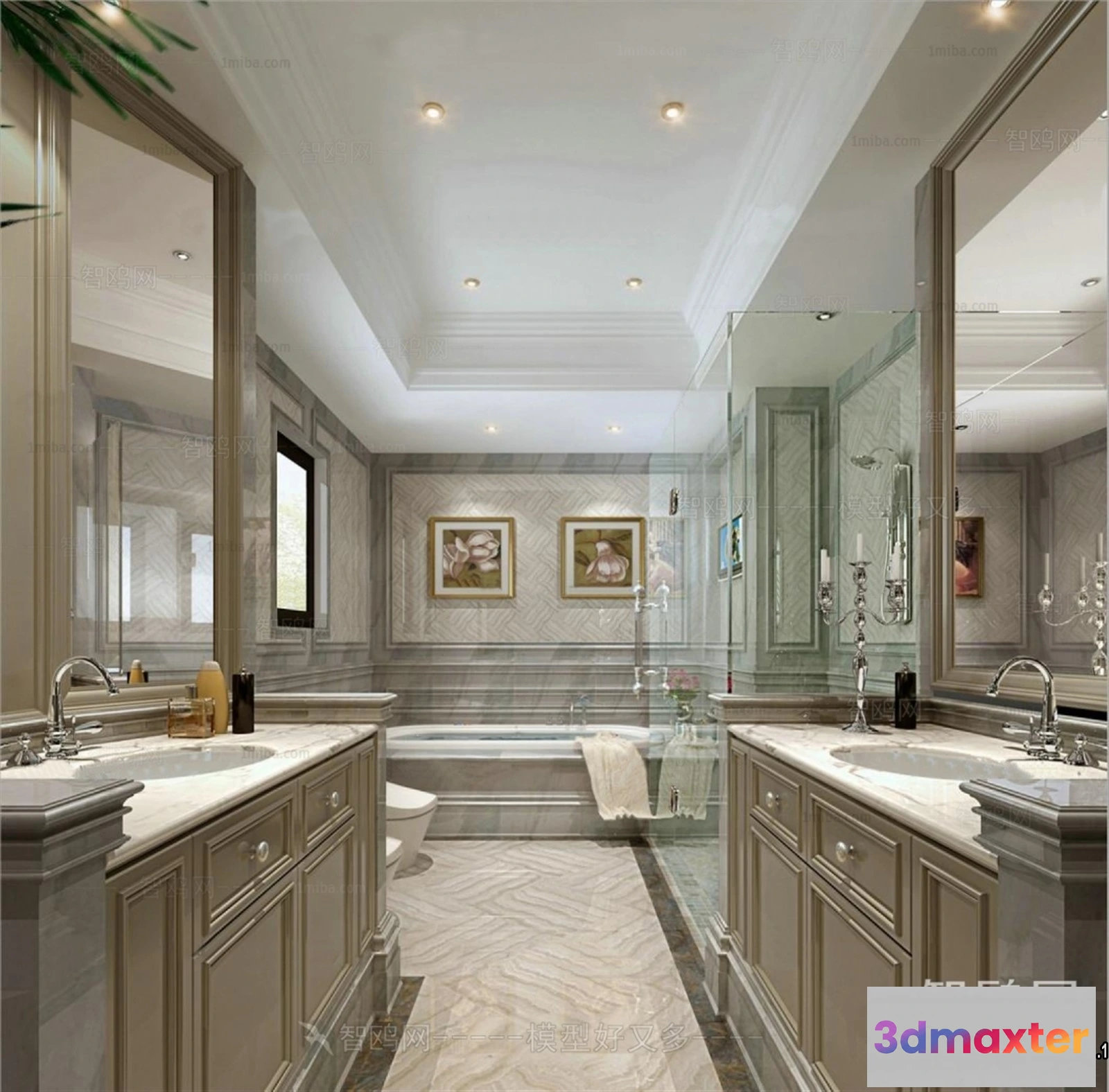 1388077 - Bathroom - Toilet - WC - RestRoom - 3D Interior Scene - 097 3D Max