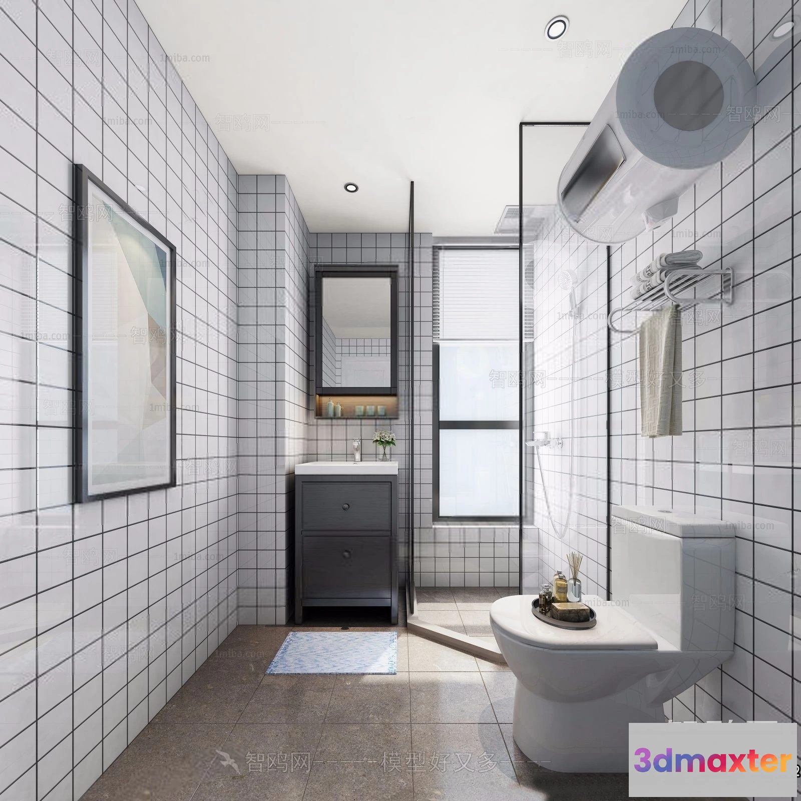 1388303 - Bathroom - Toilet - WC - RestRoom - 3D Interior Scene - 391 3D Max