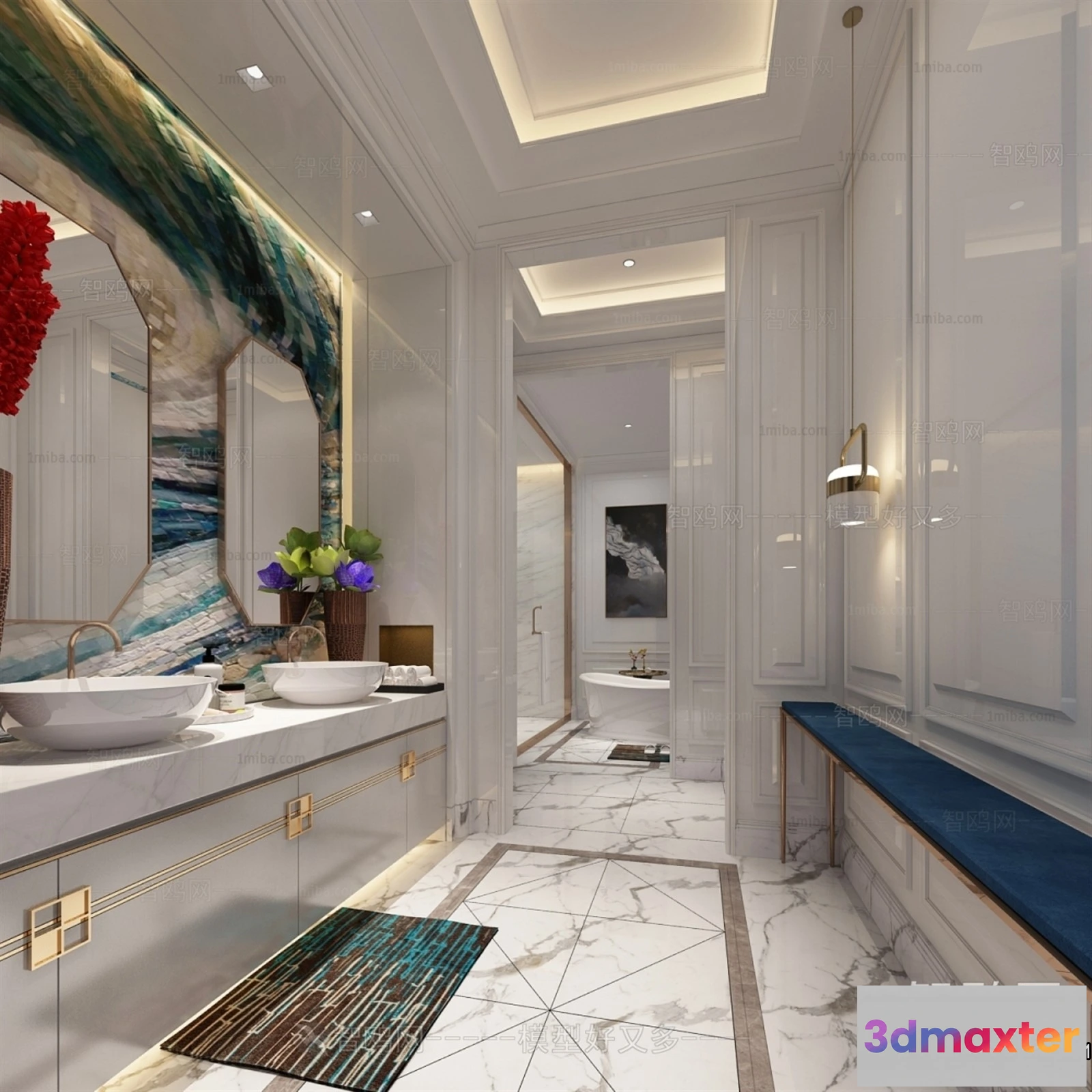 1388659 - Bathroom - Toilet - WC - RestRoom - 3D Interior Scene - 106 3D Max