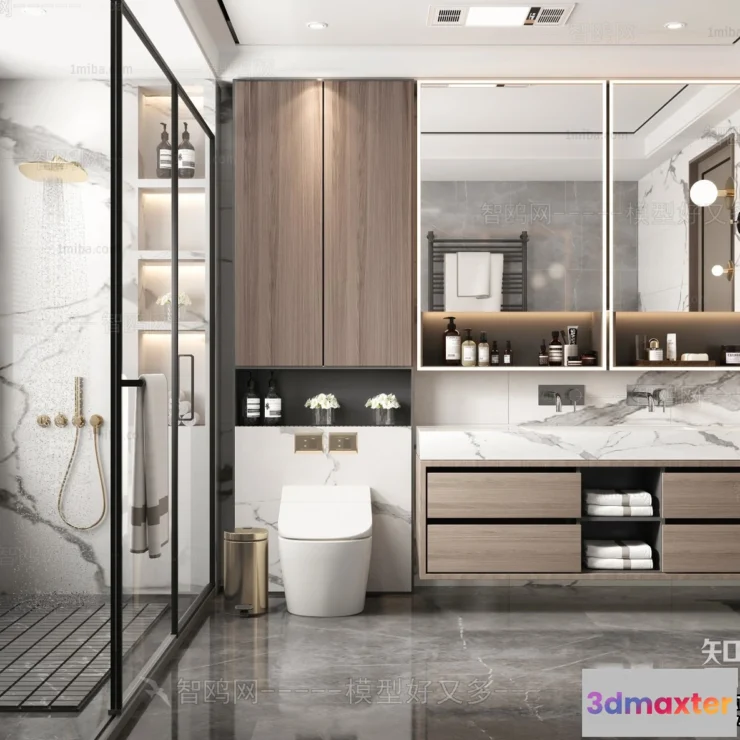 1388689 - Bathroom - Toilet - WC - RestRoom - 3D Interior Scene - 397 3D Max