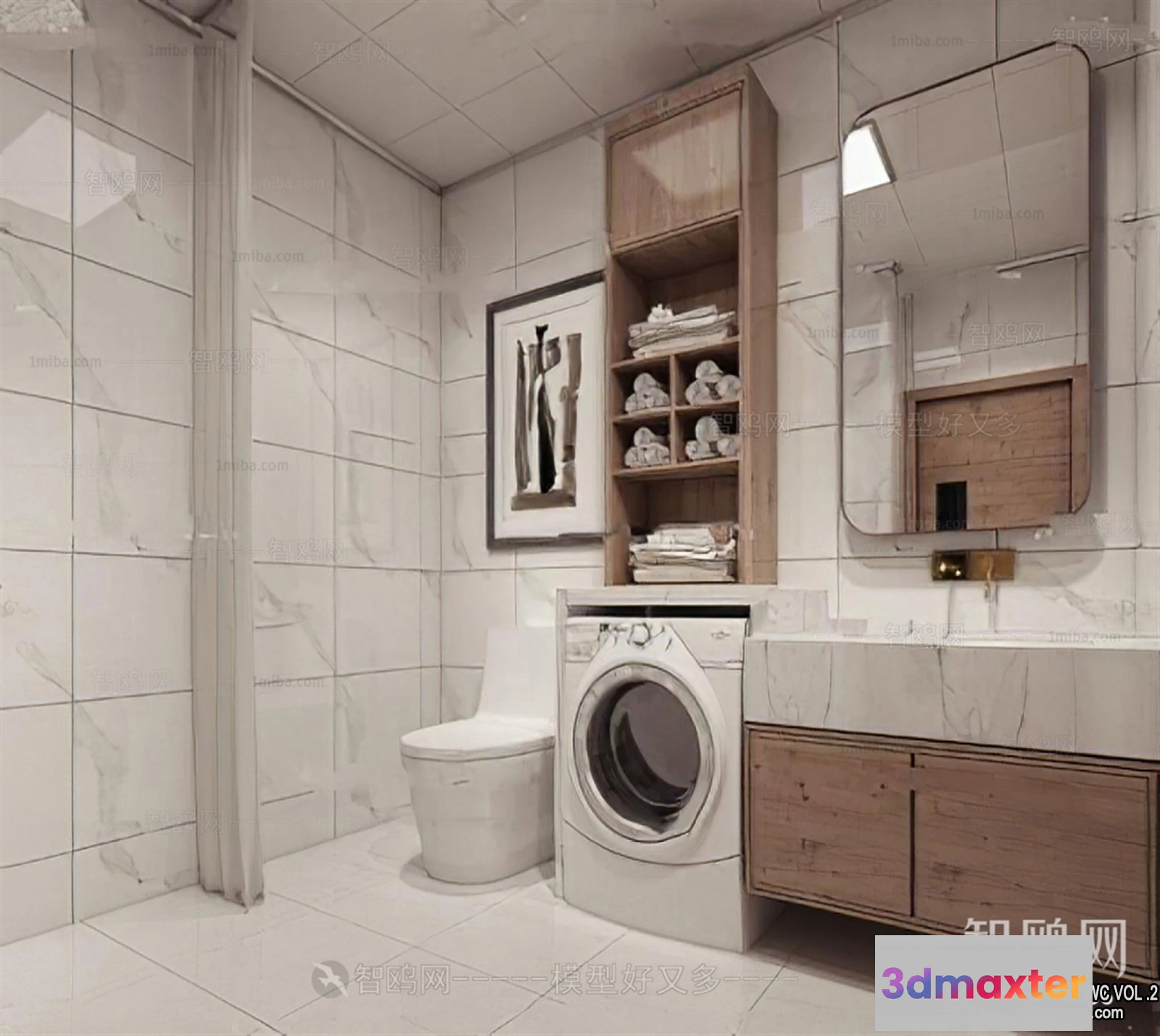 1388808 - Bathroom - Toilet - WC - RestRoom - 3D Interior Scene - 399 3D Max